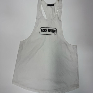 본투윈 화이트 민소매 나시 티셔츠