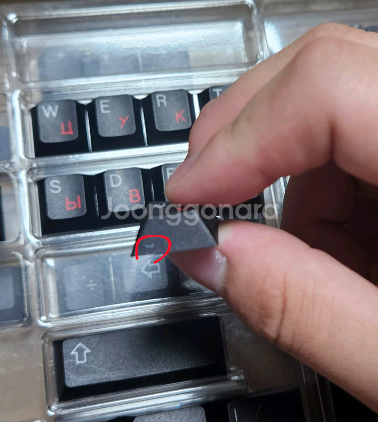 JTDK 레드키릴 커스텀 키보드 키캡 팝니다.--2