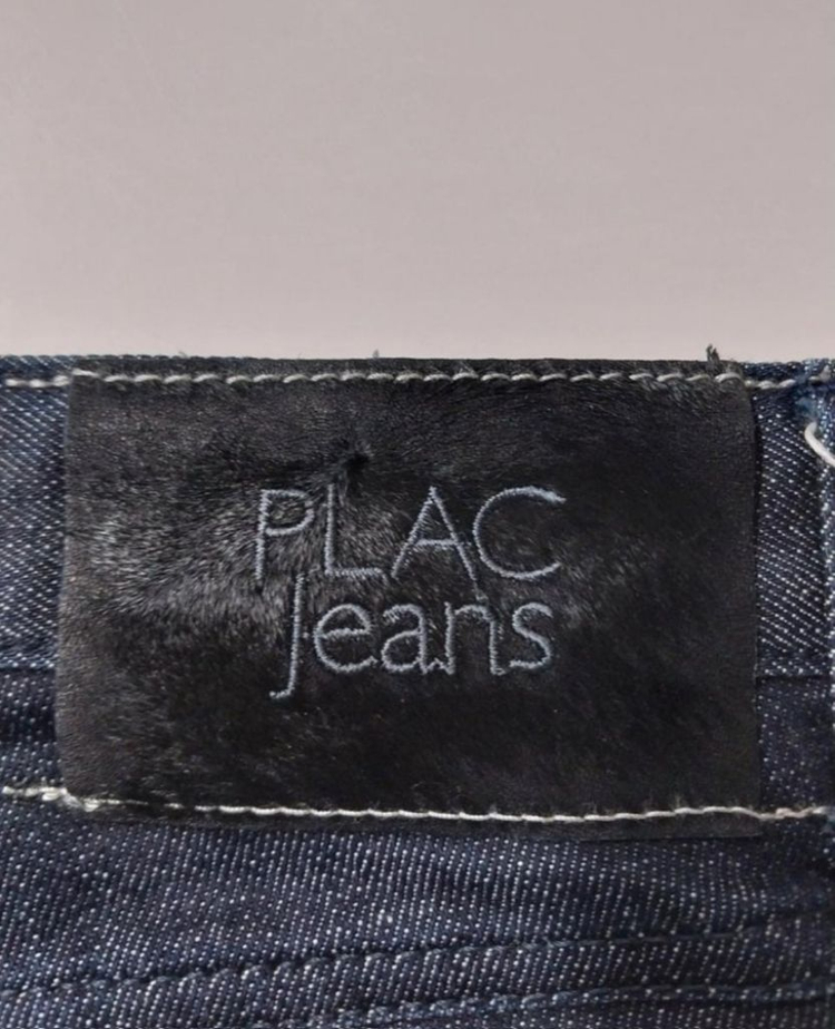 30)플랙진 가죽패치 BERLIN 진청 스판 일자청바지--3