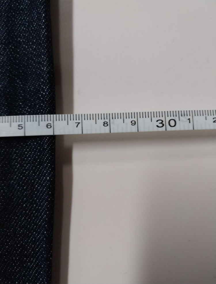 30)플랙진 가죽패치 BERLIN 진청 스판 일자청바지--8