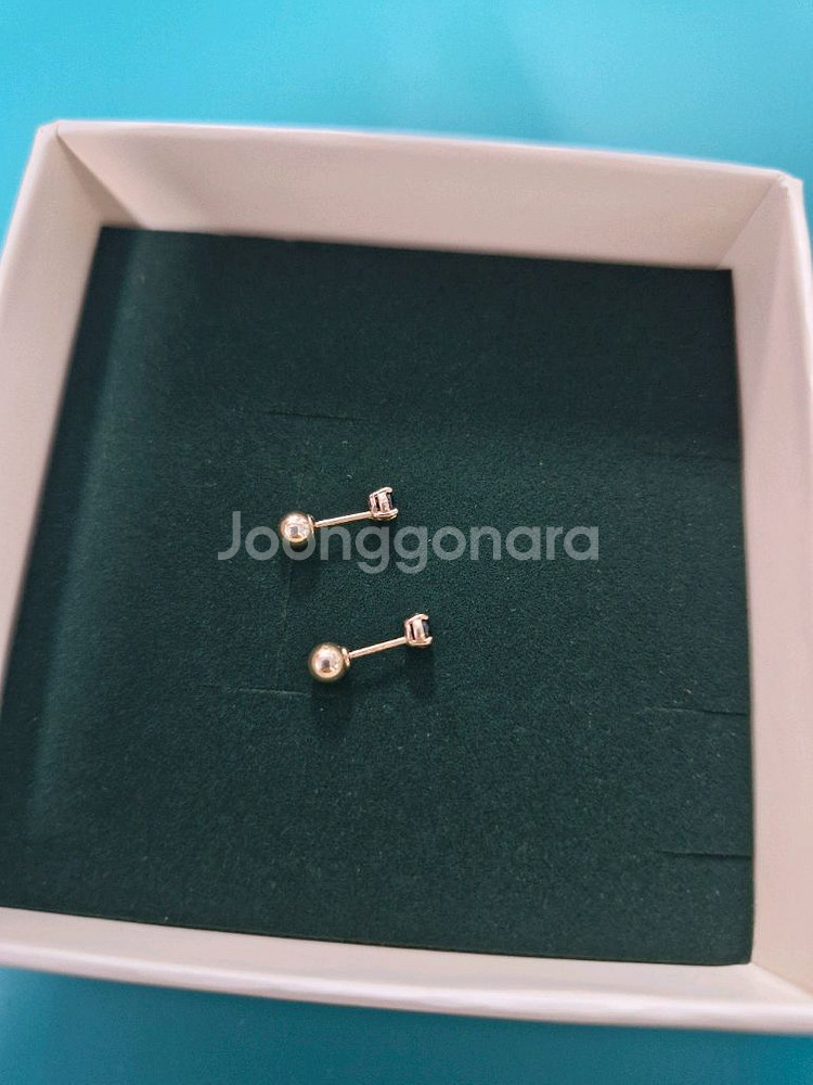 로즈몽 14K 로즈골드 블랙스피넬 피어싱 한 쌍--0