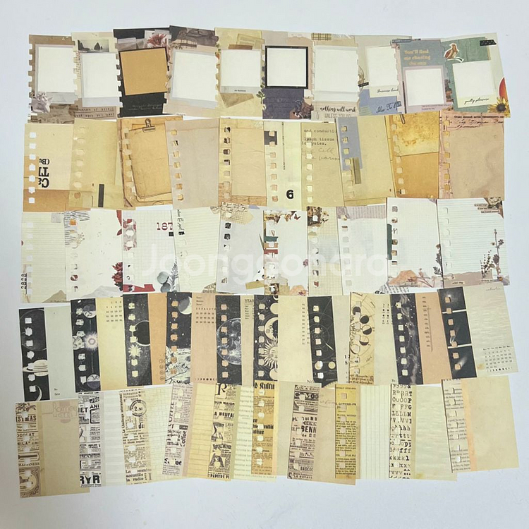 [ 빈티지 ] 미니 콜라주 공책 배경지 50장 / 다꾸--0