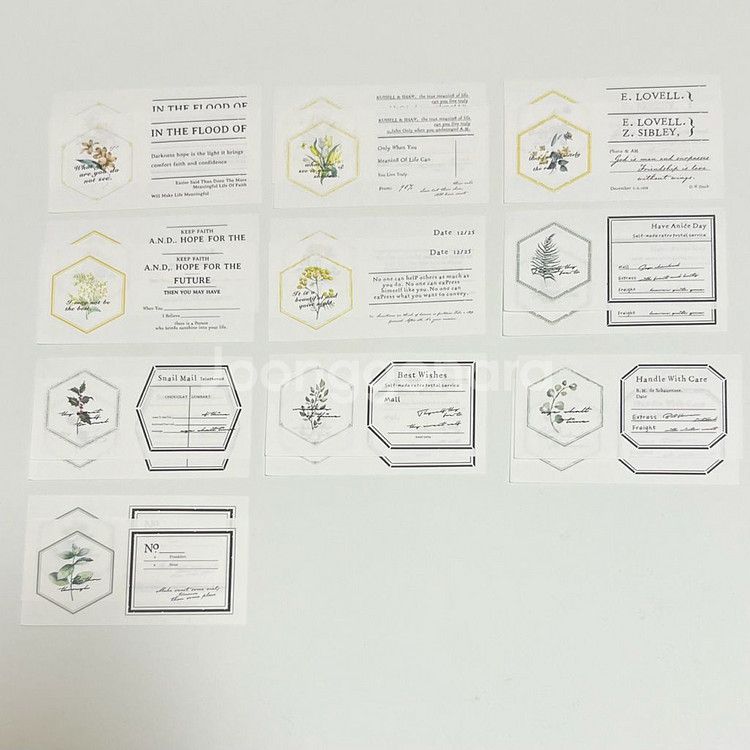 [ 빈티지 ] 뜯어쓰는 꽃 라벨지 세트 4종 / 다꾸--3