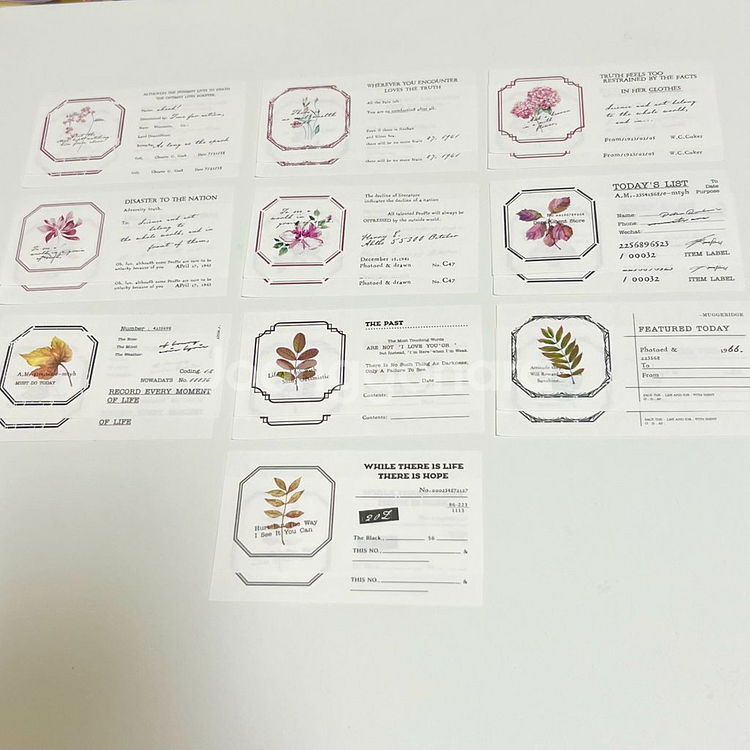 [ 빈티지 ] 뜯어쓰는 꽃 라벨지 세트 4종 / 다꾸--2
