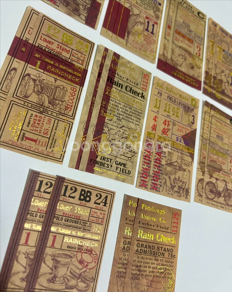 [ 빈티지 ] 금박 티켓 디자인 라벨지 / 다꾸--0