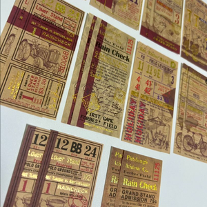 [ 빈티지 ] 금박 티켓 디자인 라벨지 / 다꾸