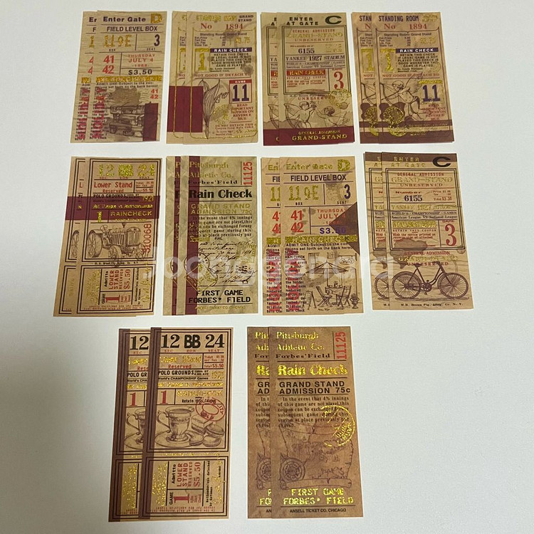 [ 빈티지 ] 금박 티켓 디자인 라벨지 / 다꾸--1