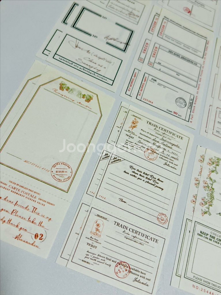 [ 빈티지 ] 뜯어쓰는 라벨지 16종 티켓 / 다꾸--2