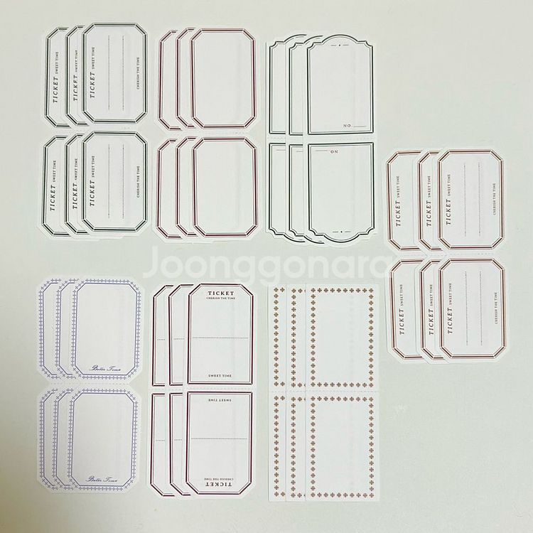 [ 빈티지 ] 티켓 라벨지 프레임 메모지 믹스 / 다꾸--0