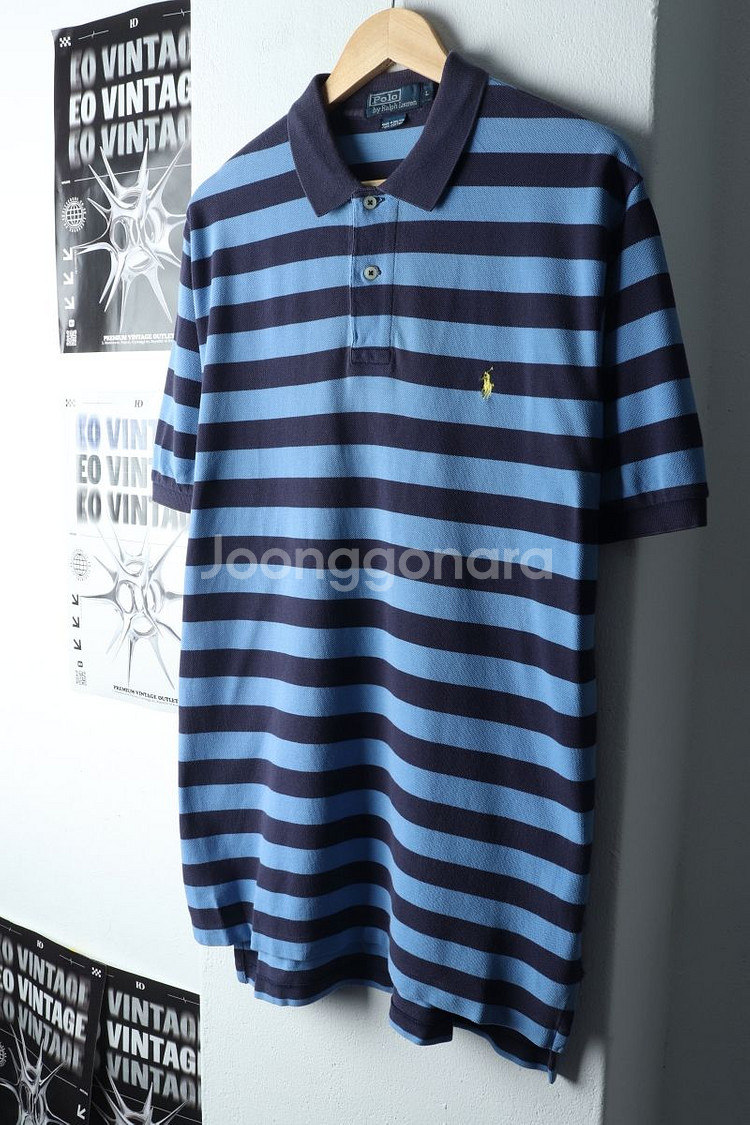 (L-XL) 폴로 랄프로렌 반팔 카라 티셔츠 블루--0