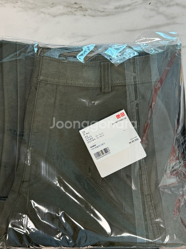 유니클로 저지배럴레그팬츠 올리브(카키) L 택포--3