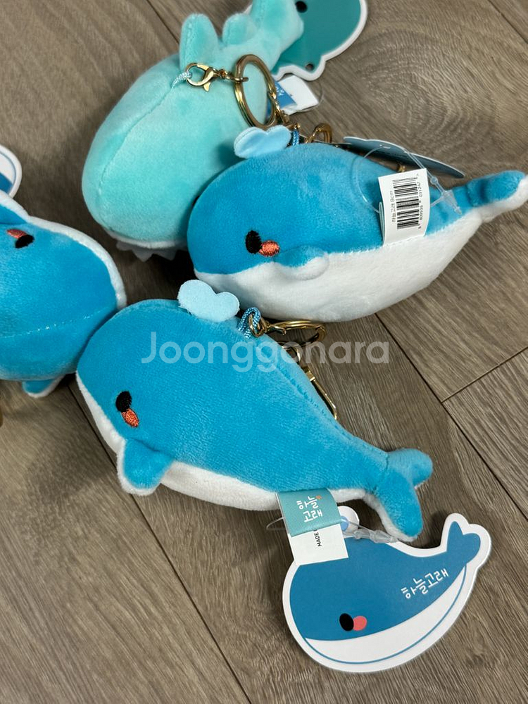 하늘고래 민트상어 동물 인형 키링--1
