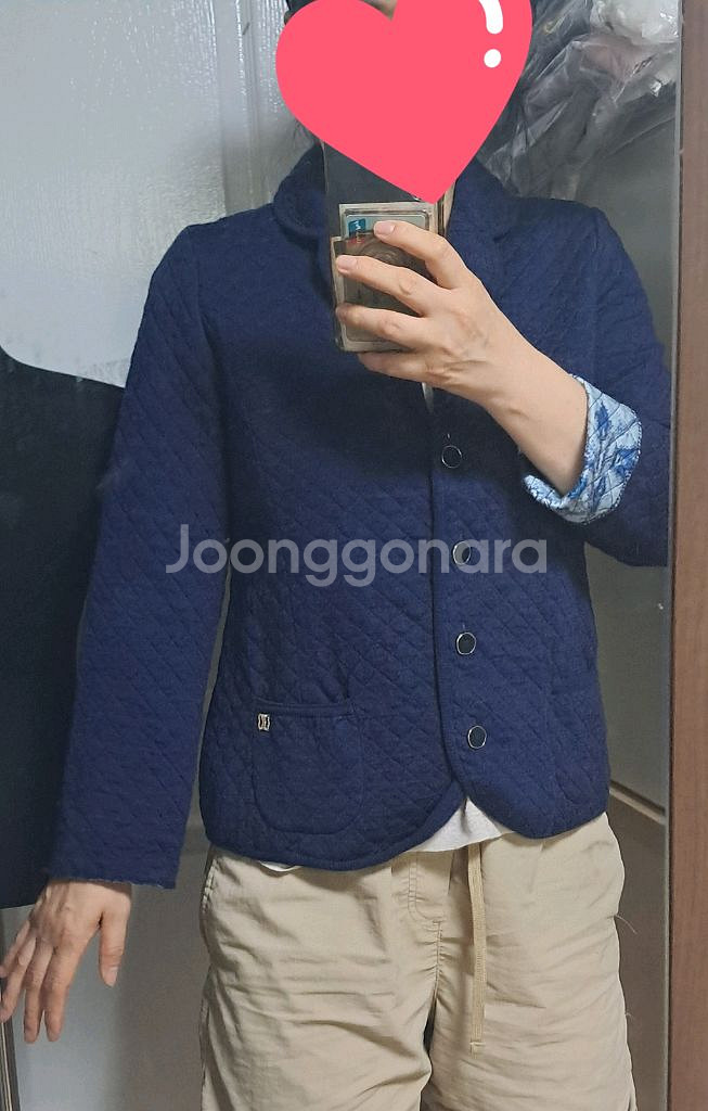 닥스 네이비 퀼팅 자켓 66--8