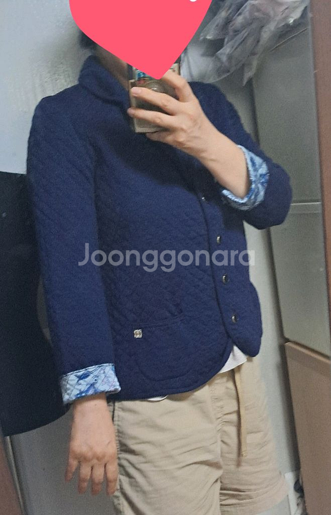 닥스 네이비 퀼팅 자켓 66--9