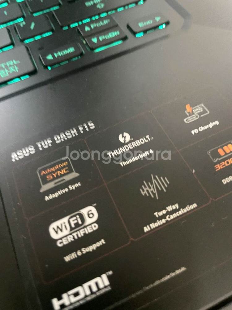 Asus tuf 3070탑재 15인치 게이밍 노트북--1