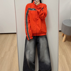 나이키 스우시 자수로고 올드스쿨 사이드라인 바람막이
