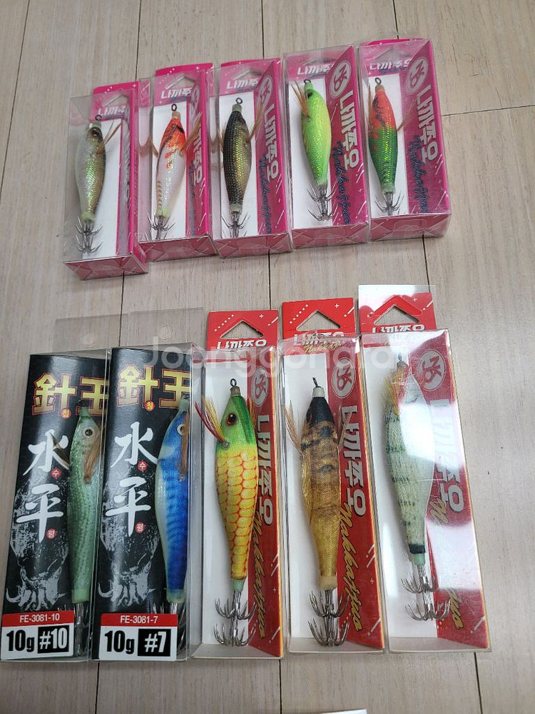 쭈꾸미와 갑오징어 로드 및 베이트릴 에기 채비 일괄 판--1