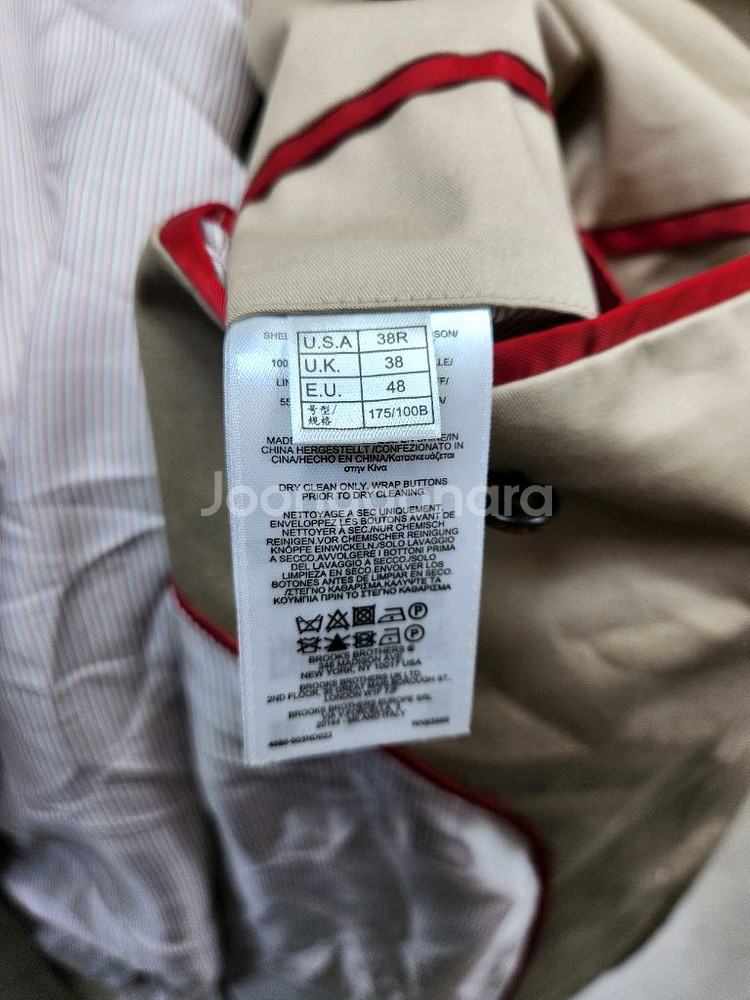 (정품)브룩스브라더스 남성 면 숏트랜치코트38R(100--7