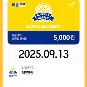 와플대학 5천원 기프티콘