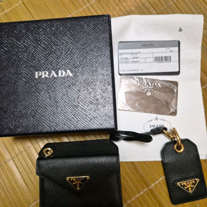 프라다 사피아노 트리앙 백참 카드지갑