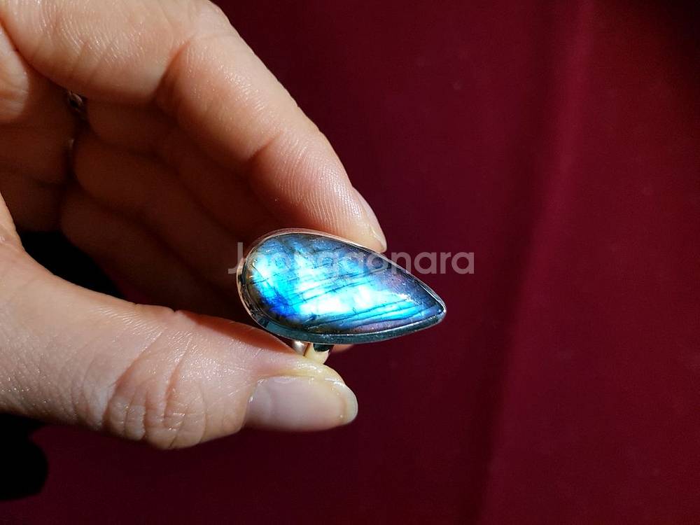 천연 라브라도라이트 반지,천연원석반지,925순은반지--1