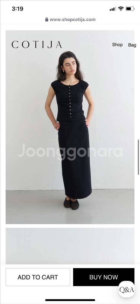 코티하 h-line long skirt 블랙 브라운 M--1