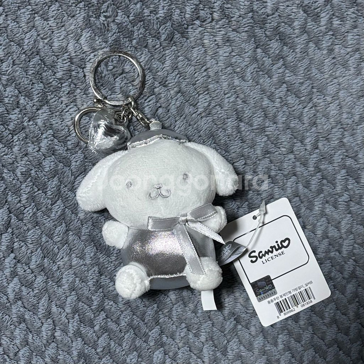 산리오 폼폼푸린 실버 인형 키링 가방걸이--0