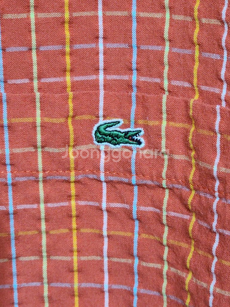 (M) 라코스테 반팔남방 체크 시어서커 반팔셔츠 포켓--3