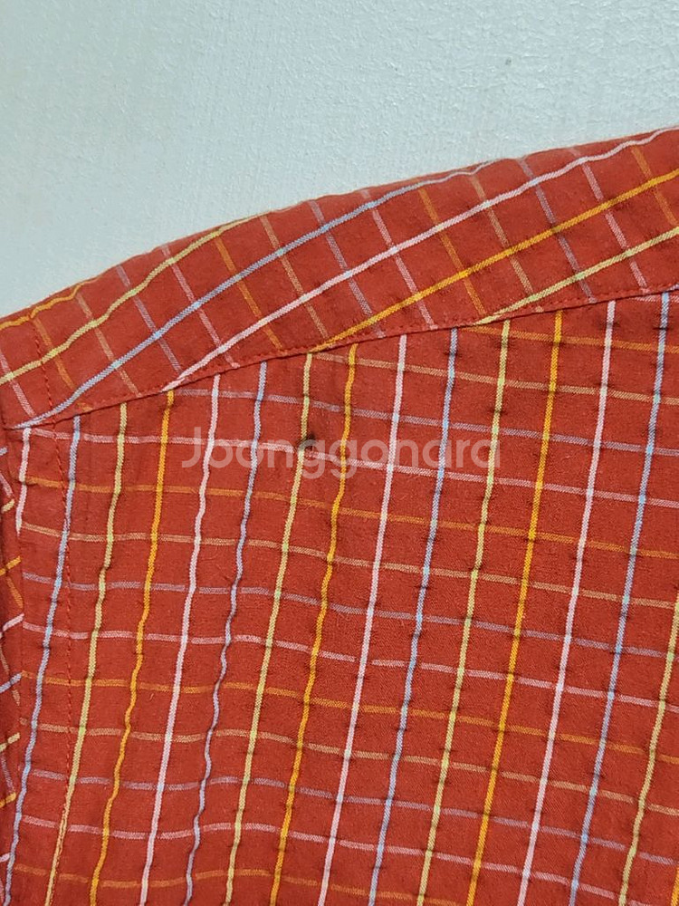 (M) 라코스테 반팔남방 체크 시어서커 반팔셔츠 포켓--5