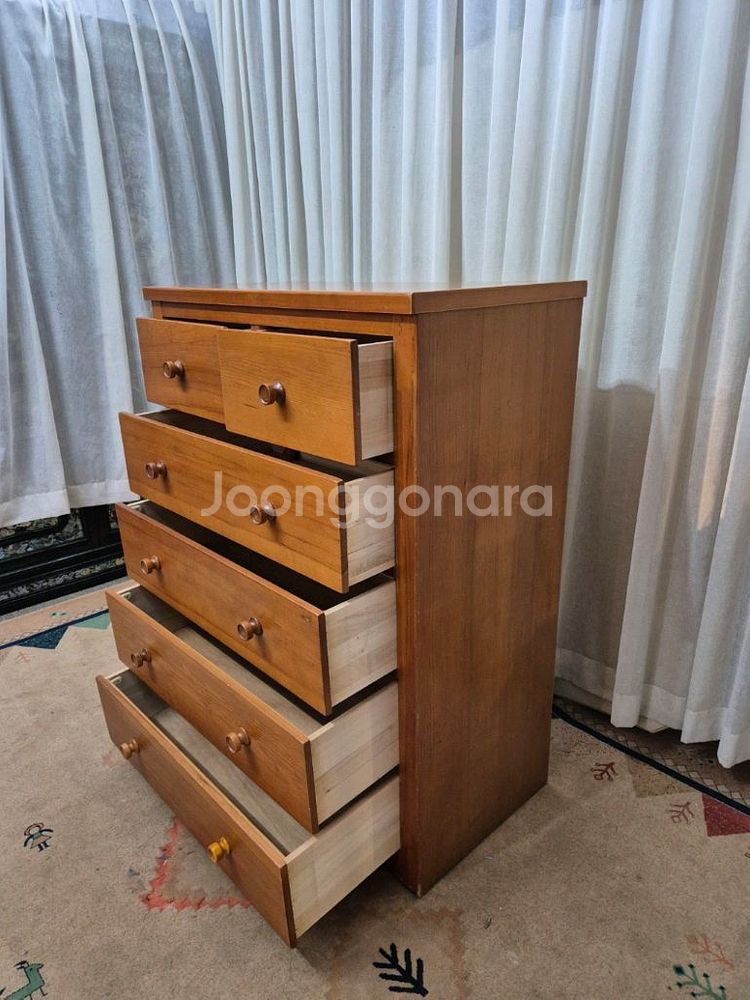 까사미아 원목 6D 5단서랍장--3