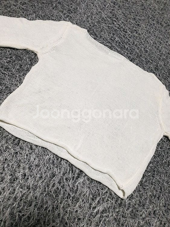 할) 크롭 시스루 니트 긴팔티 Free (착샷O)--7