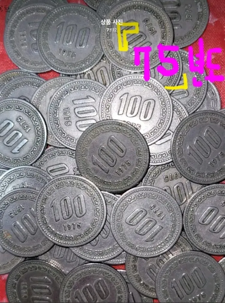 화폐 100원 동전 주화 연도별 다발 50개씩 옛날돈 이미지