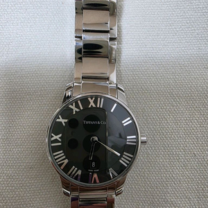 티파니 아틀라스 검판 스틸 시계 정품