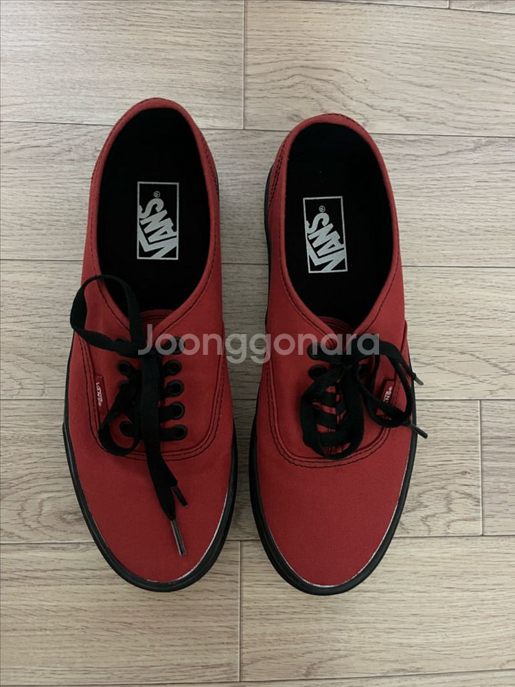 반스 Vans 어센틱 레드 블랙 265--0