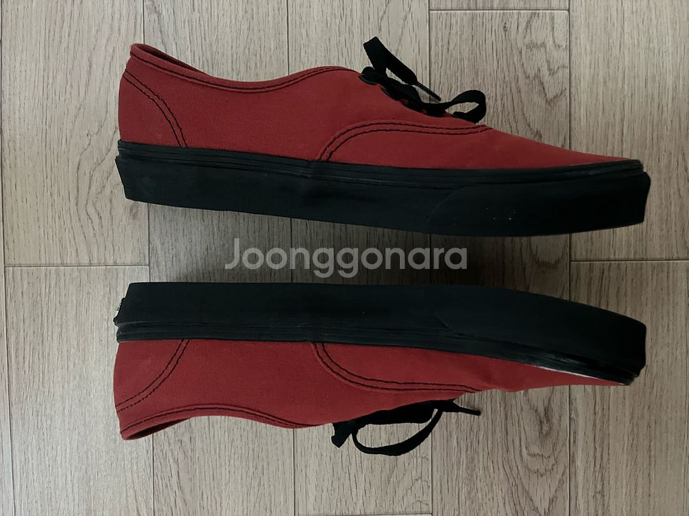 반스 Vans 어센틱 레드 블랙 265--1