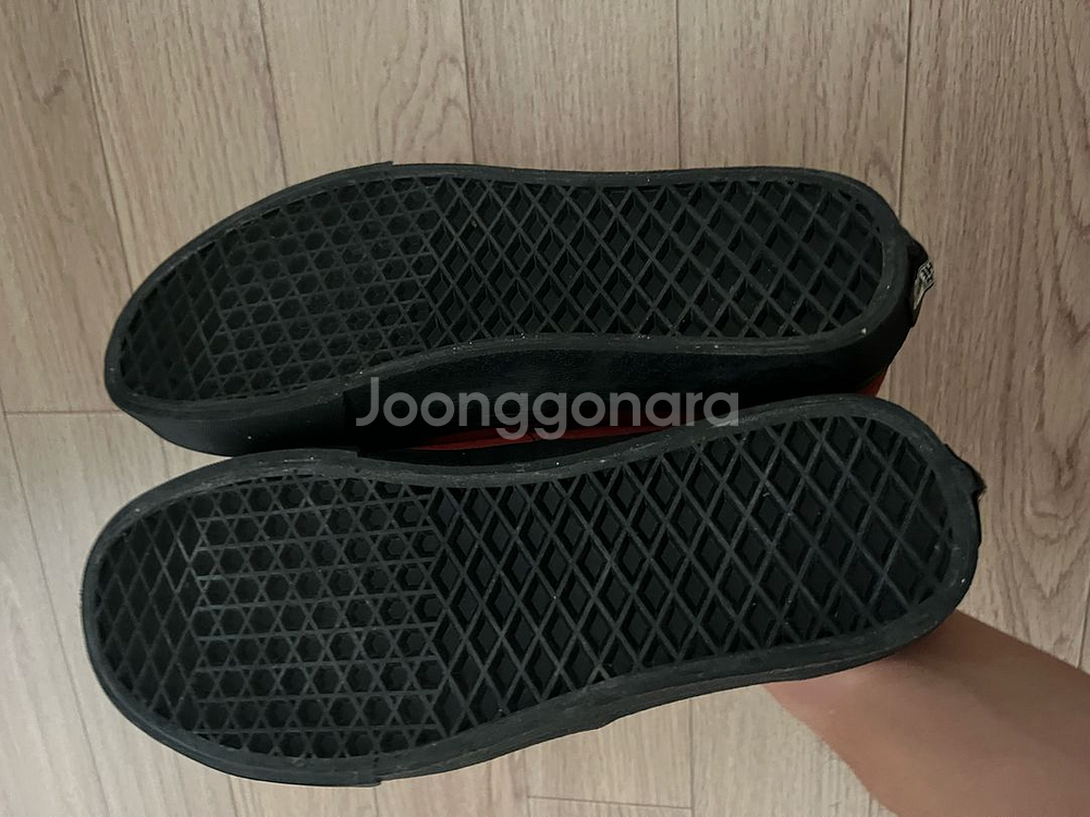 반스 Vans 어센틱 레드 블랙 265--3
