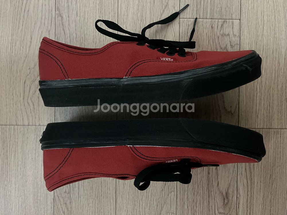 반스 Vans 어센틱 레드 블랙 265--2