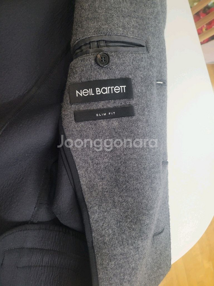 닐바렛 그레이 슬림핏 코트 팝니다 정장 자켓 팬츠--2