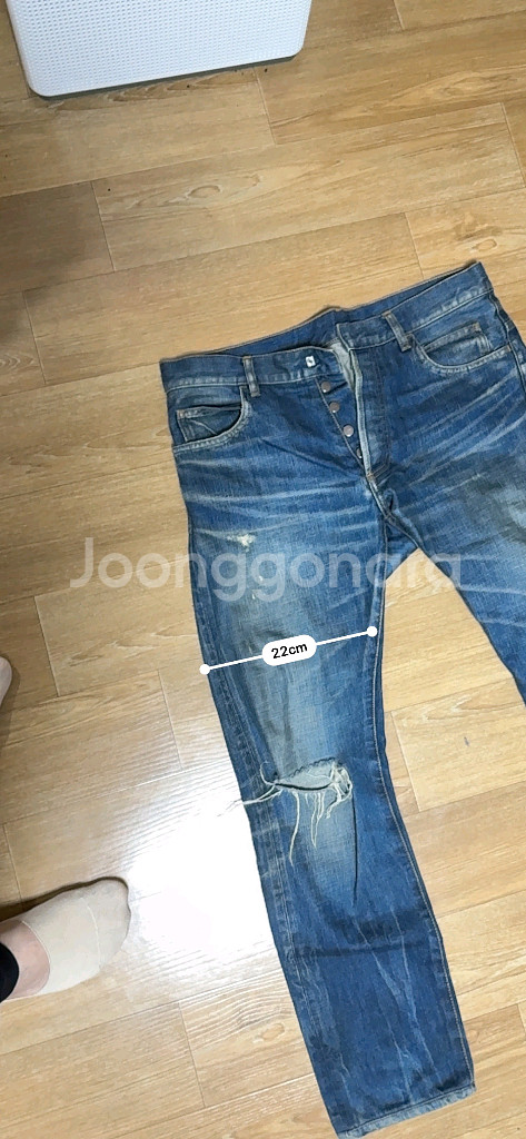 발망 기본형 데님 진 청바지 팝니다 팬츠 바이커진--6