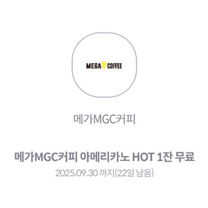 메가커피 핫 아메리카노