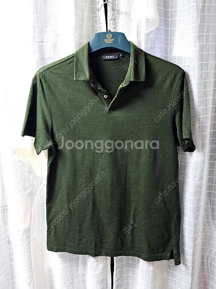 남자 100사이즈 DKNY 카키색 폴로티셔츠--0