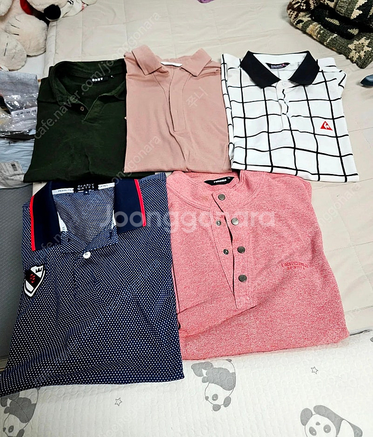 남자 100사이즈 DKNY 카키색 폴로티셔츠--6