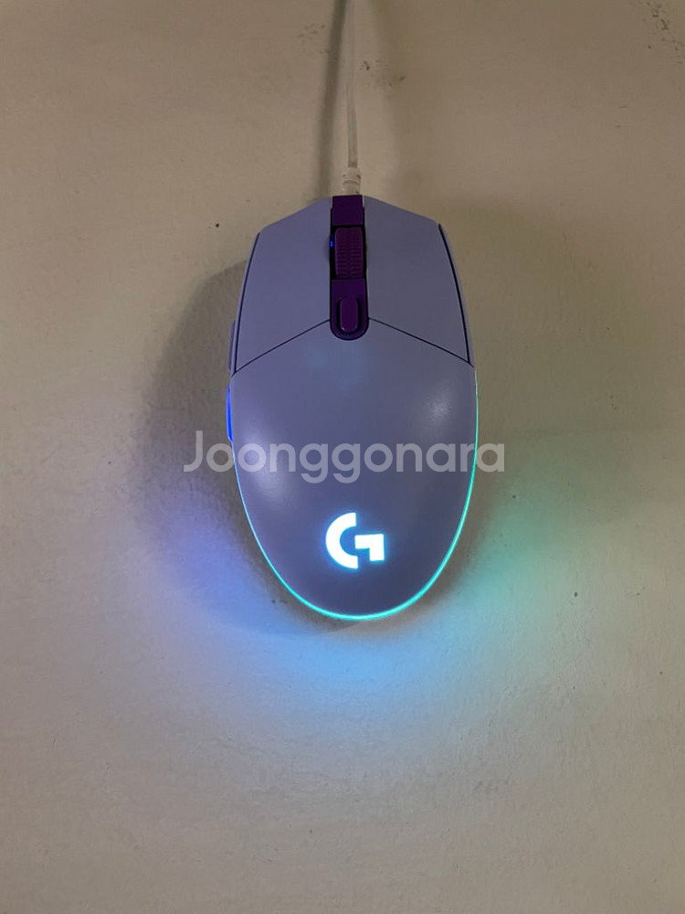 로지텍 g102 2세대 라이트싱크 퍼플 마우스 키보드--1