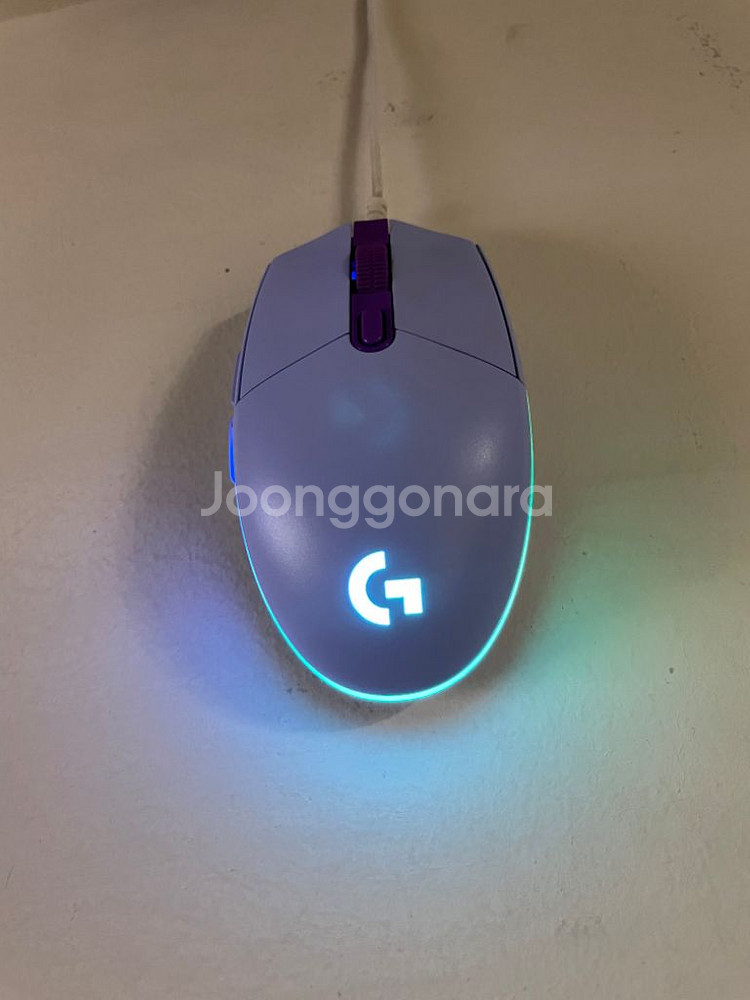 로지텍 g102 2세대 라이트싱크 퍼플 마우스 키보드--3