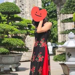 고급 자수 아오자이