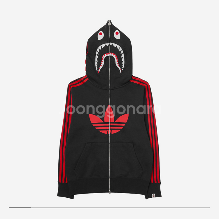 [US/XL] 베이프 아디다스 얼티밋 샤크 후드 블랙--0