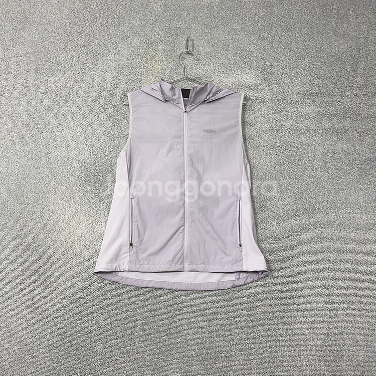 네파 라이트 퍼플 로고 조끼 바람막이 100--0