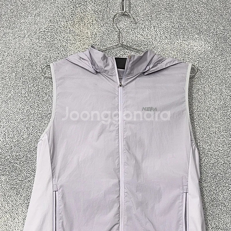 네파 라이트 퍼플 로고 조끼 바람막이 100--2