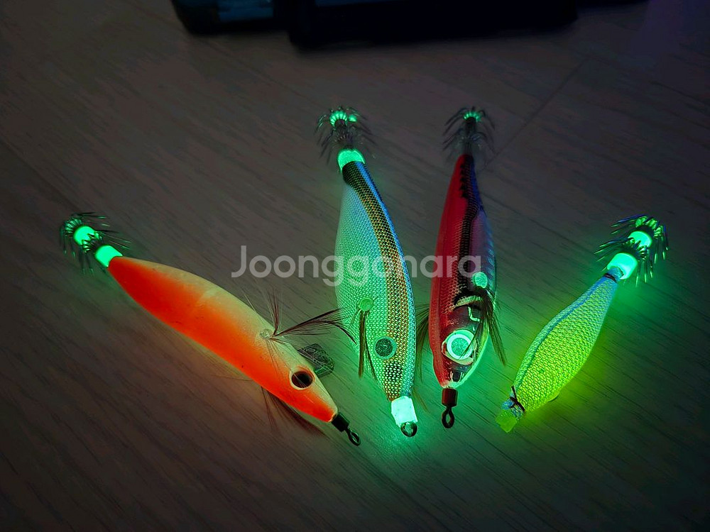 미사용 주꾸미 에기 세트(LED 3+야광 3+수평 1)--2