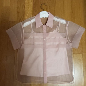 메르시비앙 피치 오간자 블라우스